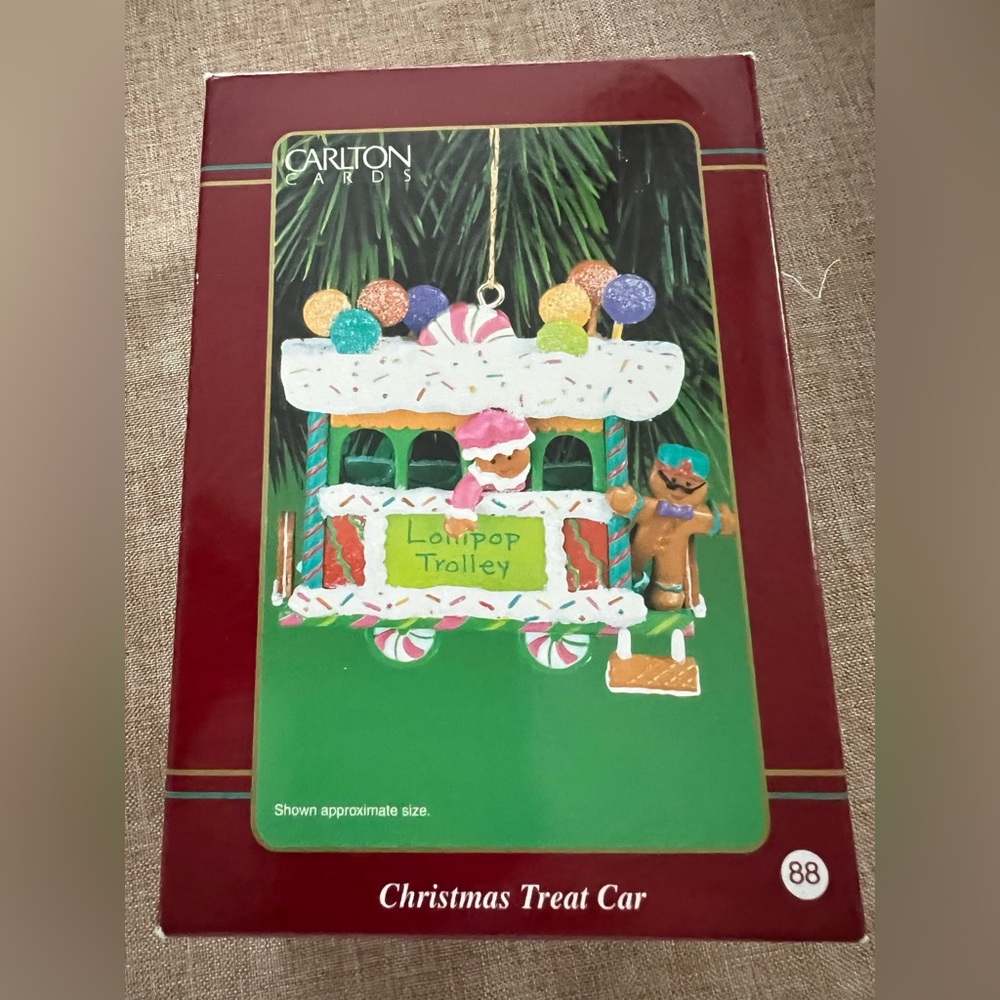 Carlton Cards Lollipop Trolley Christmas treat car Gingerbread ornament
